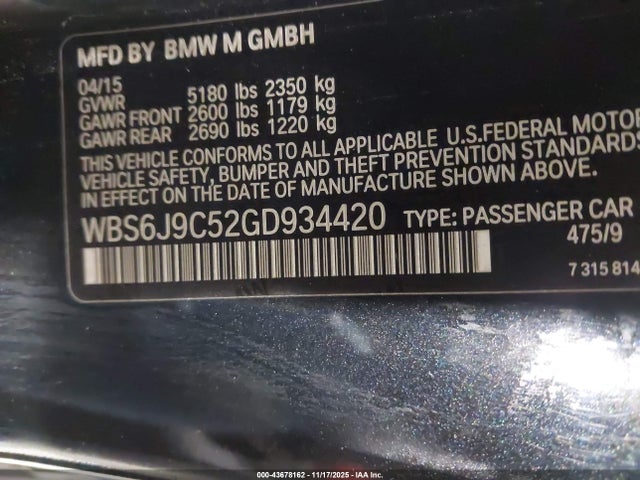 2016 BMW M6 WBS6J9C52GD934420 Photo 8