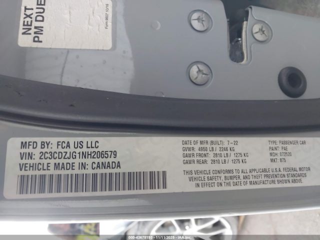 2022 DODGE CHALLENGER 2C3CDZJG1NH206579 Photo 8