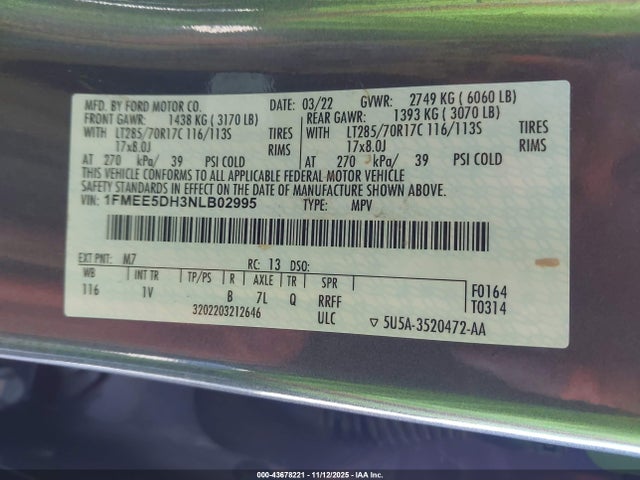 2022 FORD BRONCO 1FMEE5DH3NLB02995 Photo 8