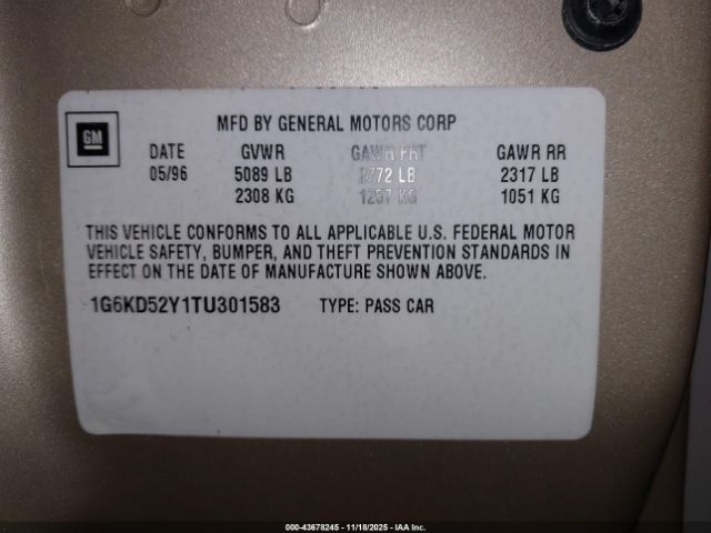 1996 CADILLAC DEVILLE 1G6KD52Y1TU301583 Photo 8