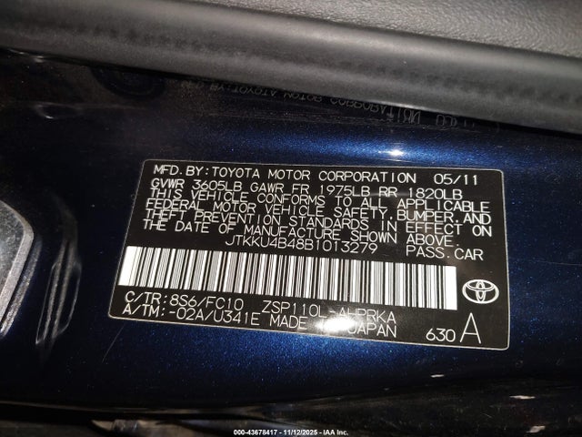2011 SCION XD JTKKU4B48B1013279 Photo 8