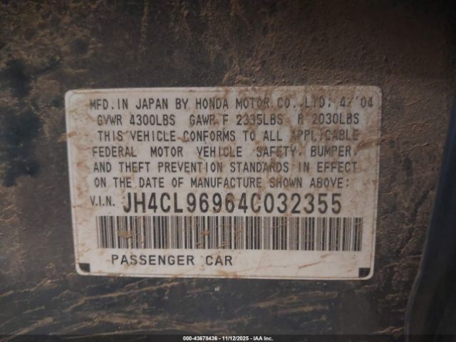 2004 ACURA TSX JH4CL96964C032355 Photo 8