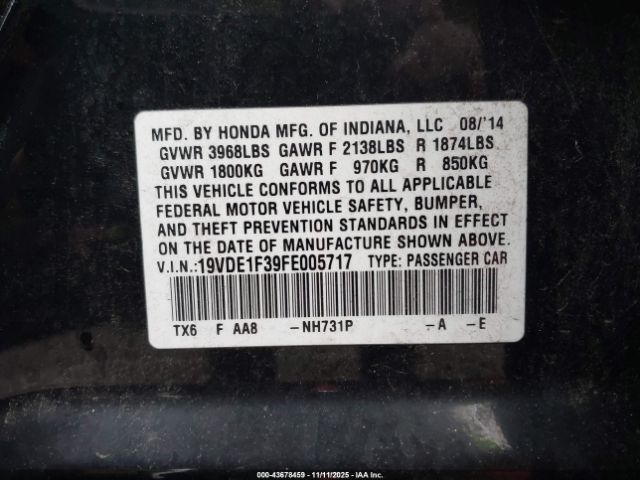 2015 ACURA ILX 19VDE1F39FE005717 Photo 8