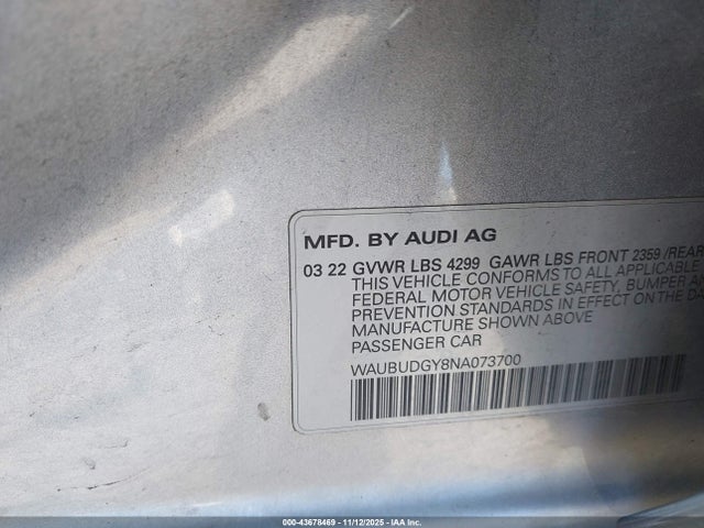 2022 AUDI A3 WAUBUDGY8NA073700 Photo 8