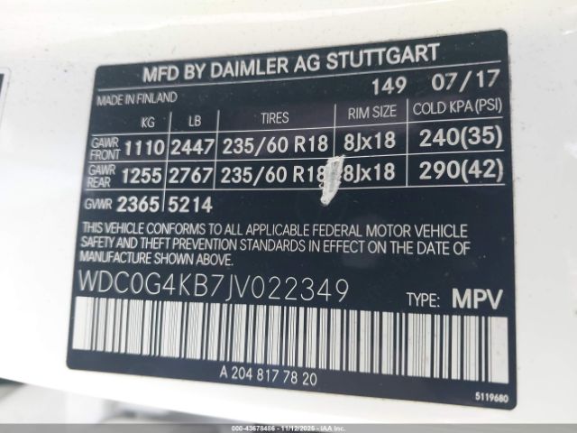 2018 MERCEDES-BENZ GLC 300 WDC0G4KB7JV022349 Photo 8