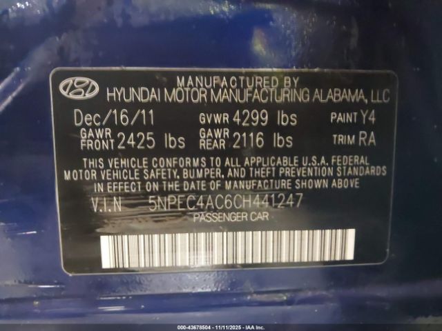 2012 HYUNDAI SONATA 5NPEC4AC6CH441247 Photo 8