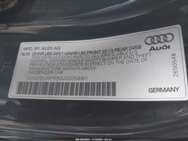 2010 AUDI S5 WAU3VAFR9AA005880 Photo 8