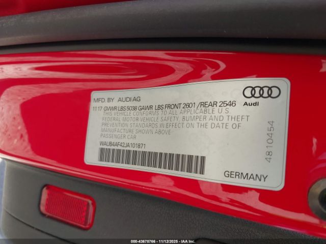 2018 AUDI S4 WAUB4AF42JA101871 Photo 8