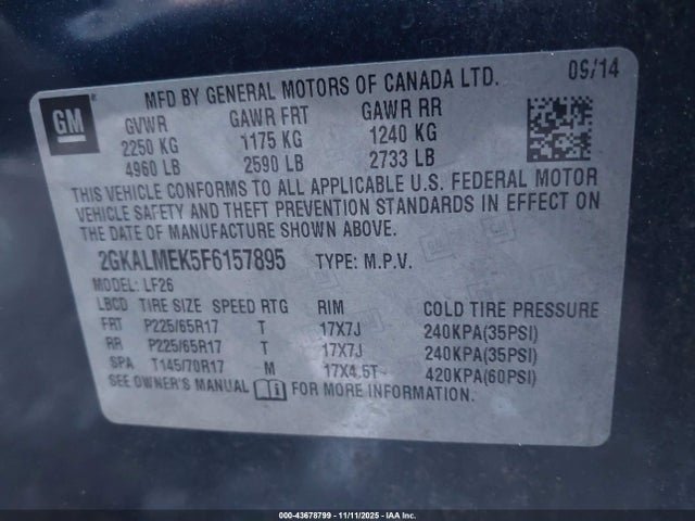 2GKALMEK5F6157895 GMC Terrain Sle-1