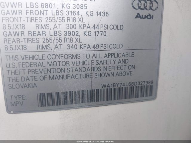 2008 AUDI Q7 WA1BY74L68D027989 Photo 8