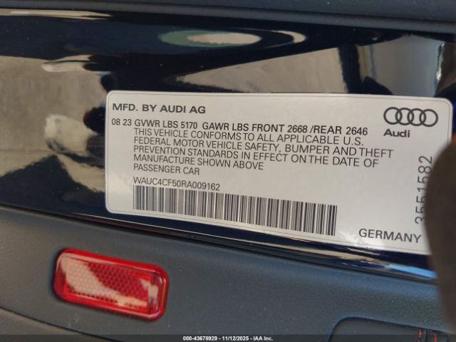 2024 AUDI S5 SPORTBACK WAUC4CF50RA009162 Photo 8