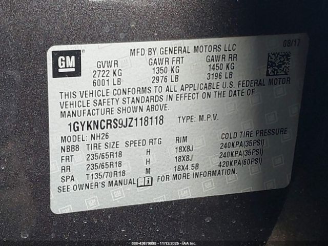 2018 CADILLAC XT5 1GYKNCRS9JZ118118 Photo 8