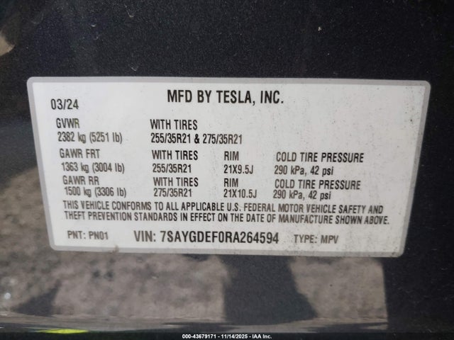 2024 TESLA MODEL Y 7SAYGDEF0RA264594 Photo 8
