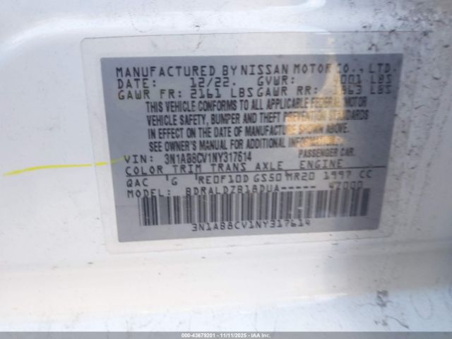 2022 NISSAN SENTRA 3N1AB8CV1NY317614 Photo 8
