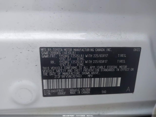 Toyota RAV4 LE 2022 2T3F1RFV5NC301463 Image 9