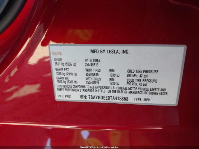 2026 TESLA MODEL Y 7SAYGDEE0TA413858 Photo 8