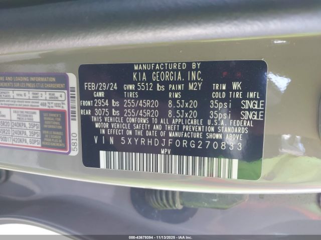 2024 KIA SORENTO 5XYRHDJF0RG270833 Photo 8
