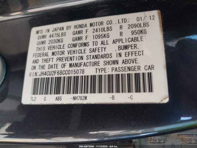 2012 ACURA TSX JH4CU2F68CC015078 Photo 8