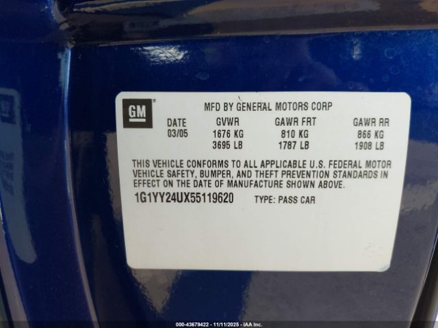 2005 CHEVROLET CORVETTE 1G1YY24UX55119620 Photo 8