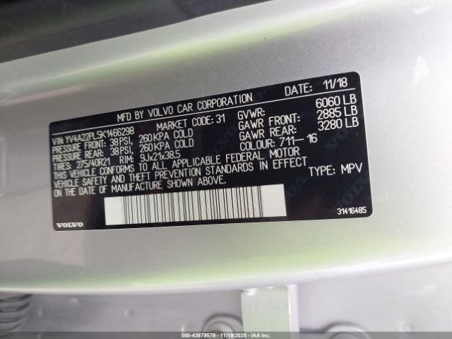 2019 VOLVO XC90 YV4A22PL5K1466298 Photo 8