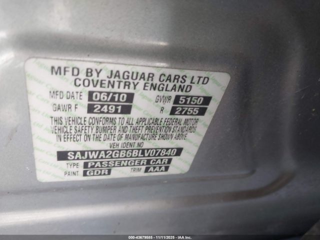 2011 JAGUAR XJ SAJWA2GB6BLV07840 Photo 8