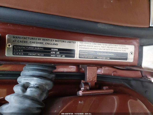 2007 BENTLEY CONTINENTAL GTC SCBDR33W07C044326 Photo 8