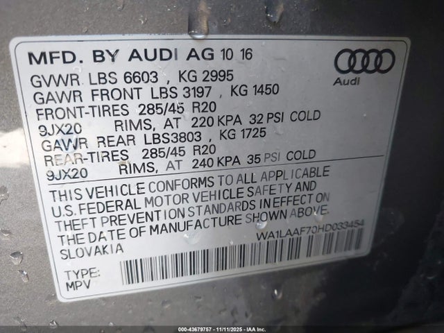 2017 AUDI Q7 WA1LAAF70HD033454 Photo 8