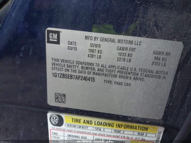 2010 CHEVROLET MALIBU 1G1ZB5EB7AF246415 Photo 8