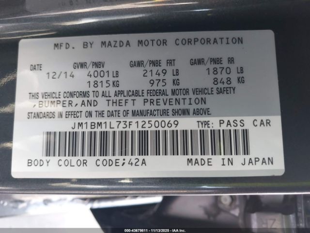 2015 MAZDA MAZDA3 JM1BM1L73F1250069 Photo 8