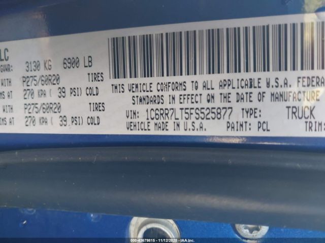 2015 RAM 1500 1C6RR7LT5FS525877 Photo 8