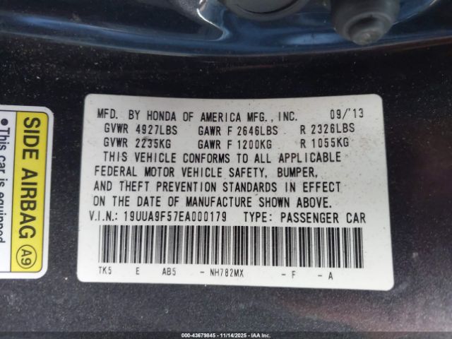 2014 ACURA TL 19UUA9F57EA000179 Photo 8