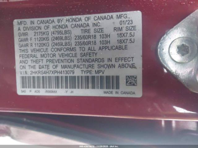 2023 HONDA CR-V 2HKRS4H7XPH413079 Photo 8