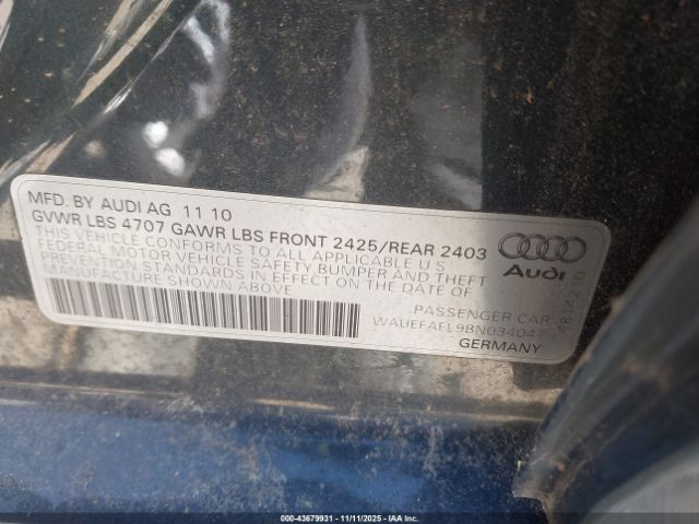 2011 AUDI A4 WAUEFAFL9BN034047 Photo 8