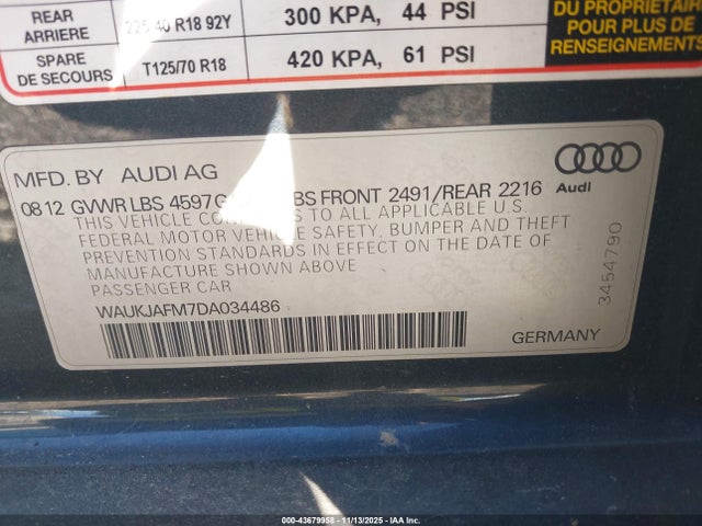 2013 AUDI A3 WAUKJAFM7DA034486 Photo 8