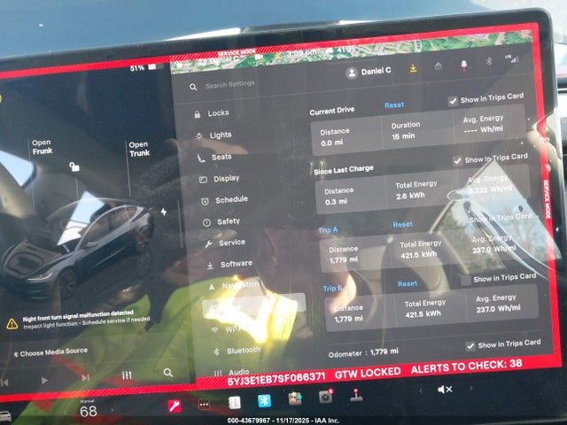 Aukcja sprzedaży 2025 Tesla Model 3 Long Range All-wheel Drive, vin: 5YJ3E1EB7SF066371, numer aukcji: 43679967