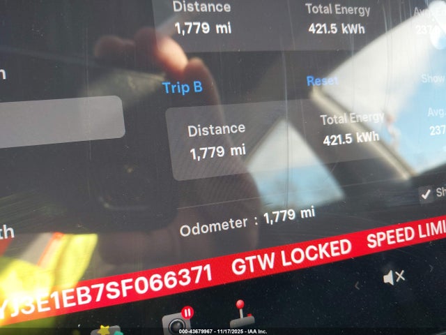 Aukcja sprzedaży 2025 Tesla Model 3 Long Range All-wheel Drive, vin: 5YJ3E1EB7SF066371, numer aukcji: 43679967