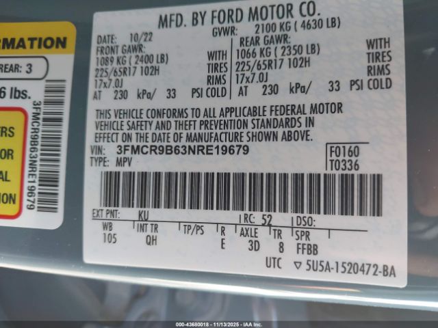 2022 FORD BRONCO SPORT 3FMCR9B63NRE19679 Photo 8