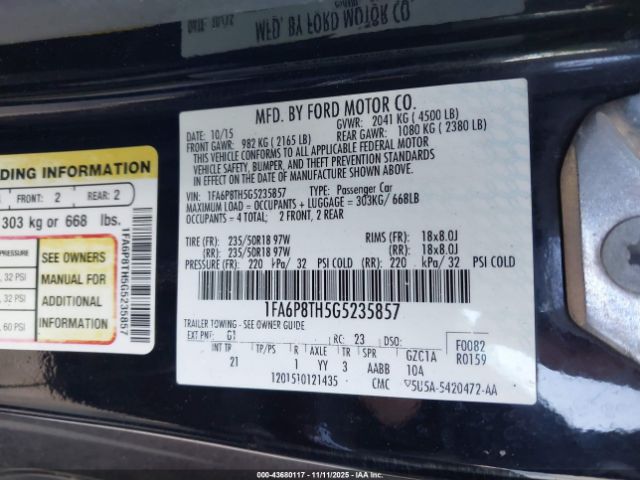 2016 FORD MUSTANG 1FA6P8TH5G5235857 Photo 8