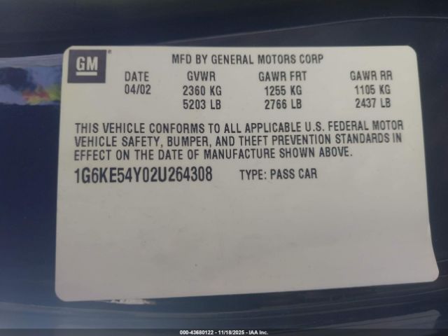 2002 CADILLAC DEVILLE 1G6KE54Y02U264308 Photo 8