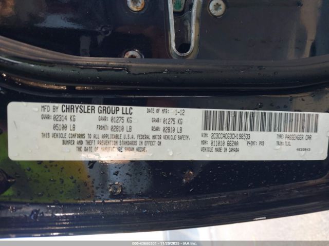 2012 CHRYSLER 300 2C3CCACG3CH198533 Photo 8