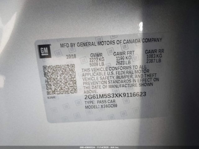 2019 CADILLAC XTS 2G61M5S3XK9116623 Photo 8