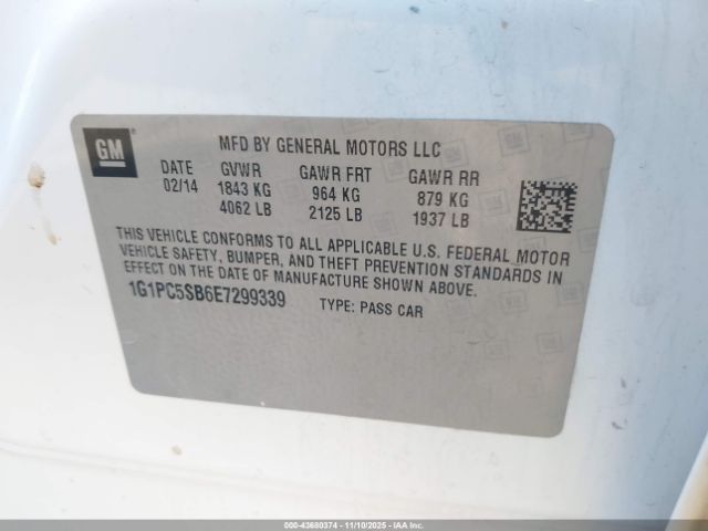 2014 CHEVROLET CRUZE 1G1PC5SB6E7299339 Photo 8