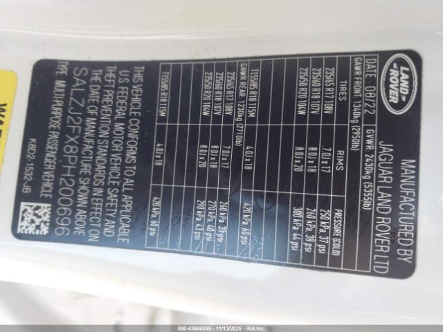 2023 LAND ROVER RANGE ROVER EVOQUE SALZJ2FX8PH200696 Photo 8