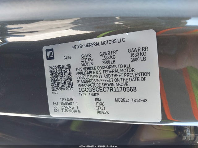 1GCGSCEC7R1170568 Chevrolet l2r