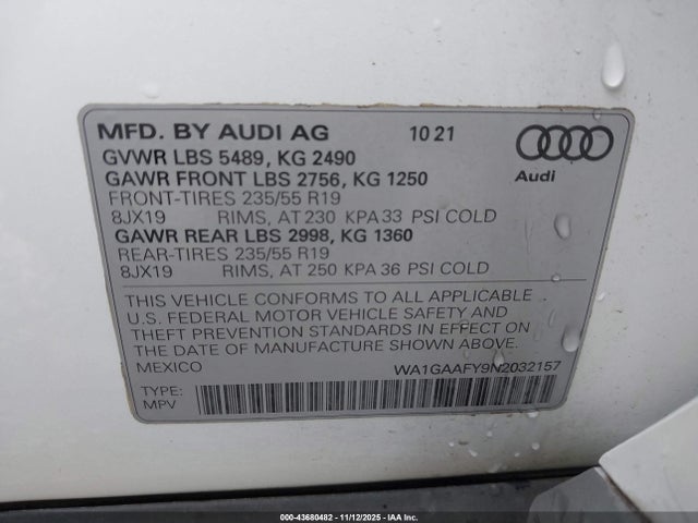2022 AUDI Q5 WA1GAAFY9N2032157 Photo 8