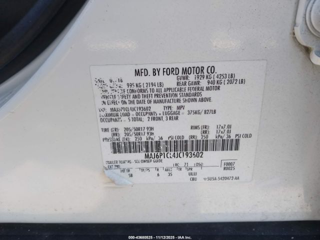 2018 FORD ECOSPORT MAJ6P1CL4JC193602 Photo 8