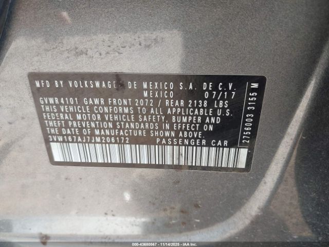 2018 VOLKSWAGEN JETTA 3VW167AJ7JM206172 Photo 8