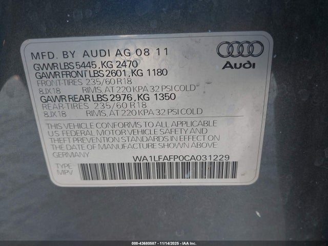2012 AUDI Q5 WA1LFAFP0CA031229 Photo 8