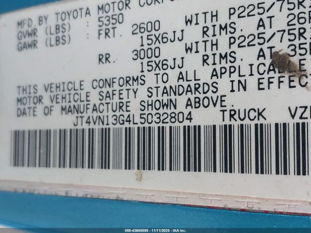 1990 TOYOTA PICKUP JT4VN13G4L5032804 Photo 8