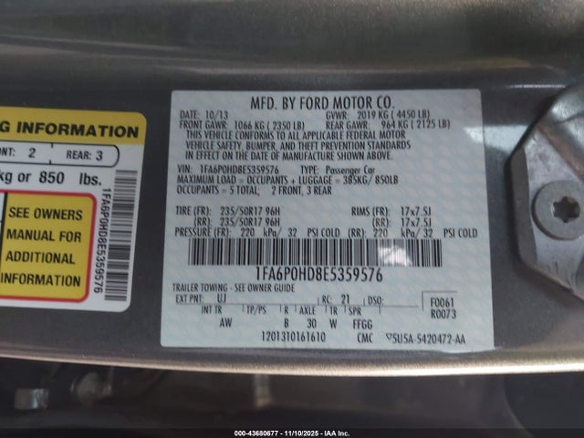 2014 FORD FUSION 1FA6P0HD8E5359576 Photo 8